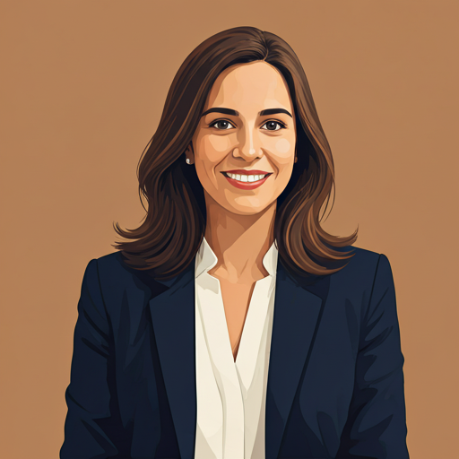 Retrato de Ana Costa, CTO, uma mulher profissional com traje de negócios